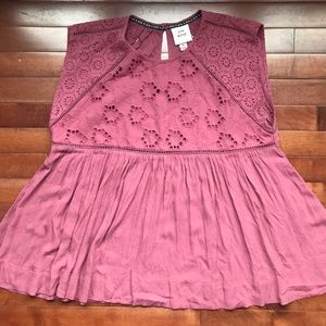 Blush pink embroidery top